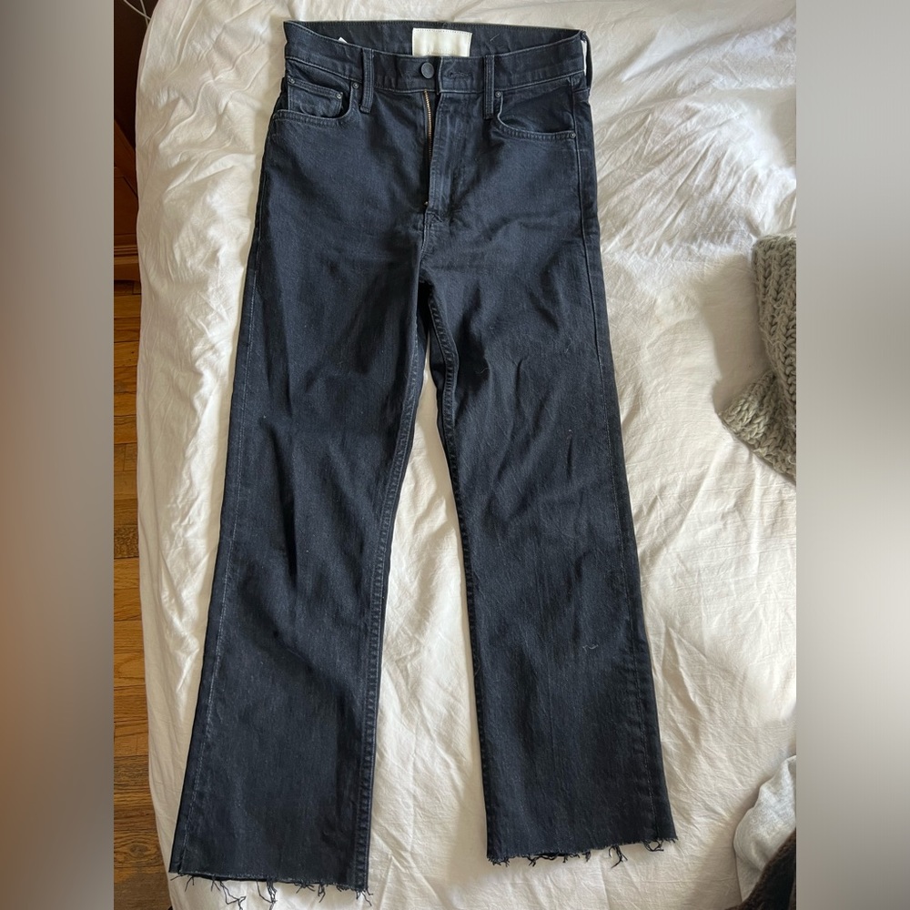 Mother ankle length dark denim jeans